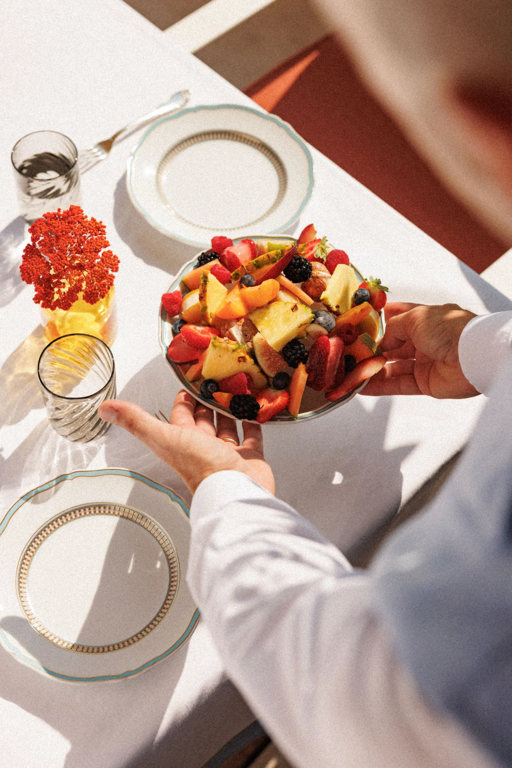 Fresh fruit salad (gelato fruttini) served at the table - Daniele, Four Seasons Venezia, Venice, Italy