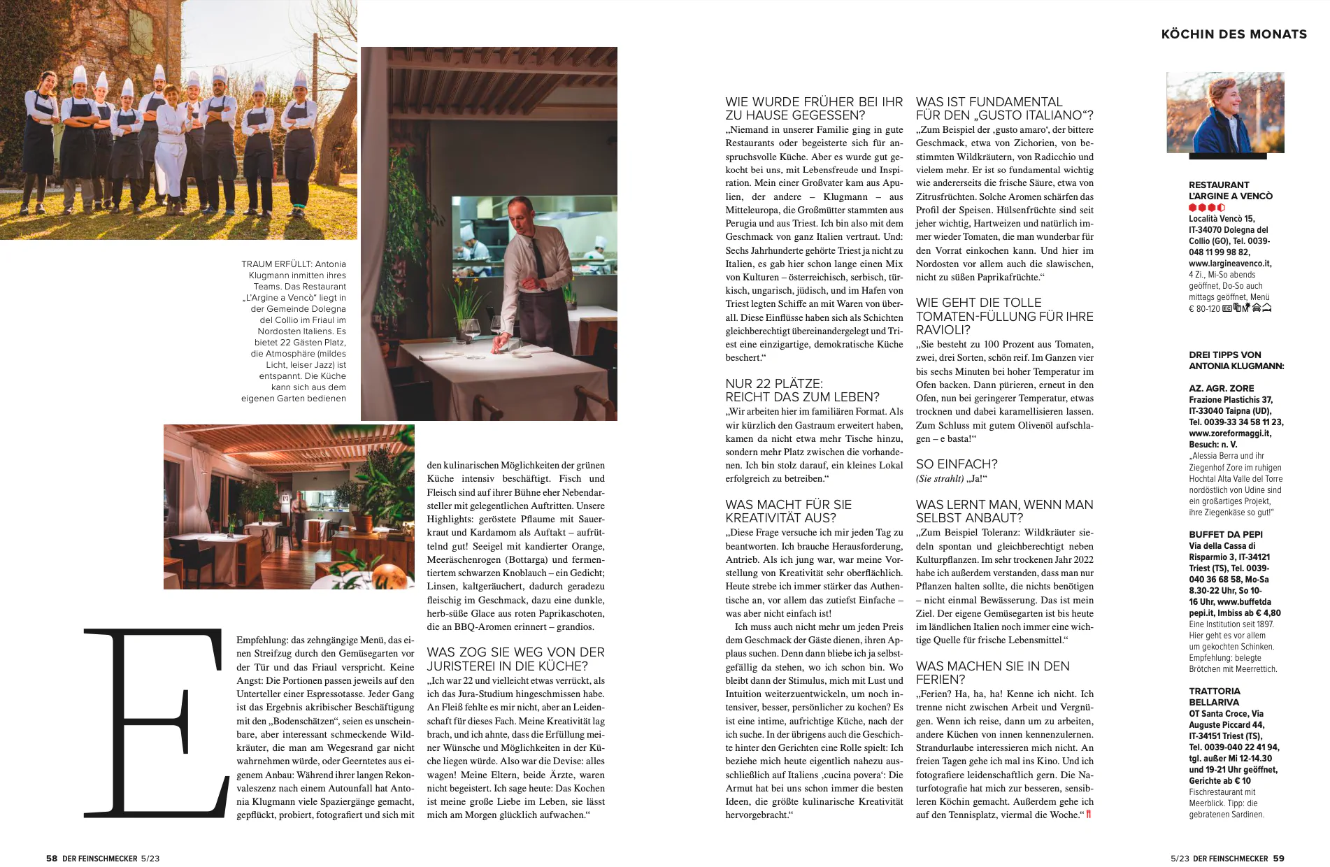 Antonia Klugmann - Chef of the month - Feinschmecker
